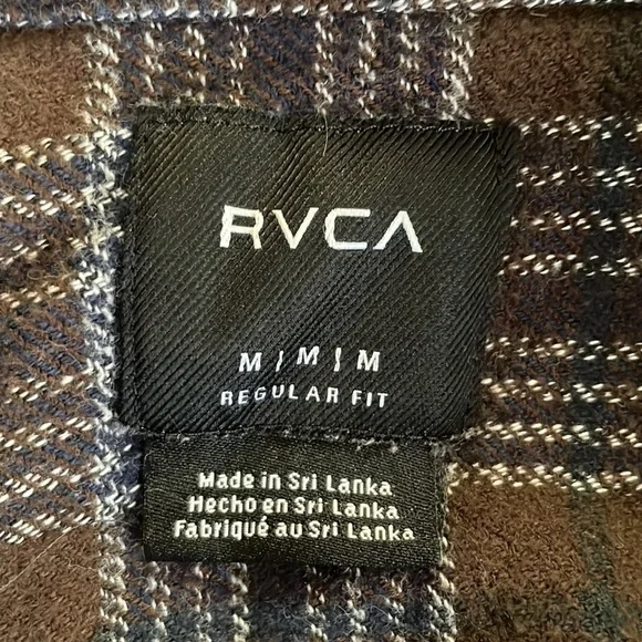 Rvca Flannel Long Sleeve Shirt Size Medium